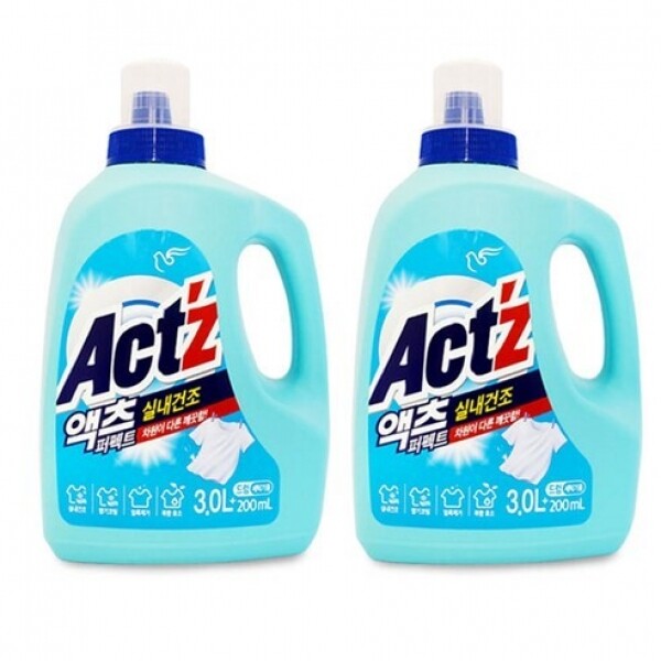 마켓Q,Act'z 액츠 퍼펙트 실내건조 세탁세제 3200ml 일반용/드럼용 겸용 2개,,,26571,생활/건강 > 세탁용품