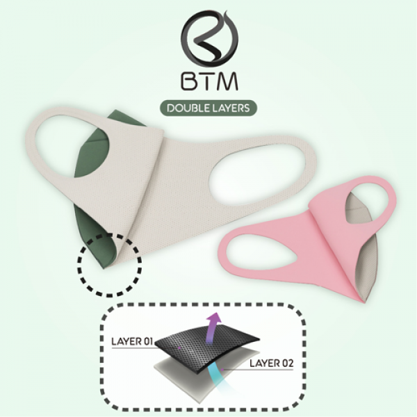 마켓Q,마스크 Double,,BTM,BTM,마스크,퍼프마스크,다회용마스크,재사용마스크,스포츠마스크,생활/건강 > 건강관리용품